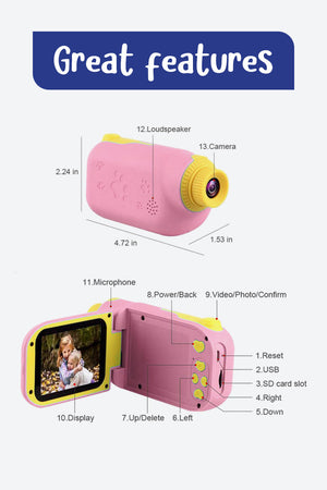 CYFROWY APARAT ZABAWKOWY DLA DZIECI I KAMERA WIDEO