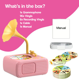 Smart Mini Phonograph with 96 Vinyls + Bluetooth