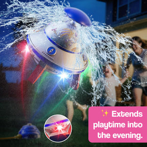 Spinning LED UFO Water Rocket Sprinkler